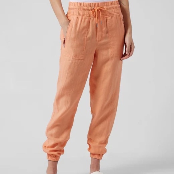 Athleta Cabo Linen Jogger Pants Women's Size 6 - Picture 1 of 10